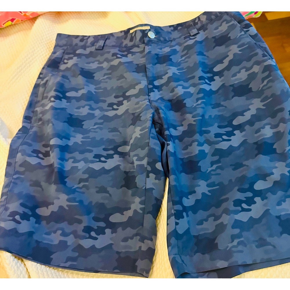 Peter Millar‎ Men's Blue Camo Golf Shorts Size 33 Lightweight Performance